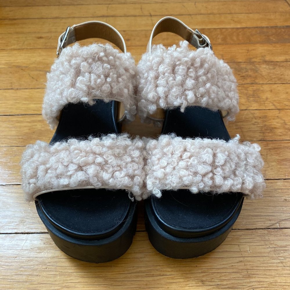 Urban Outfitters Faux Sheep Platform Sandals